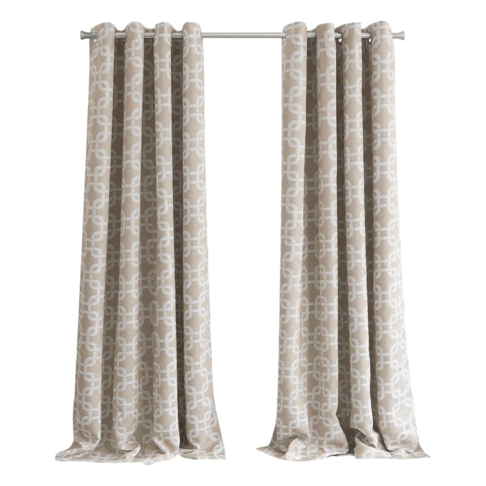 84” Sand Interlock Pattern Window Curtain Panel HomeRoots