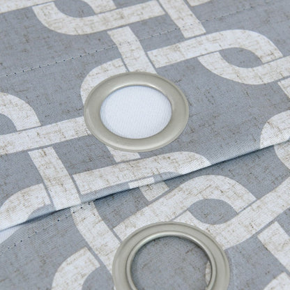 84” Silver Interlock Pattern Window Curtain Panel HomeRoots