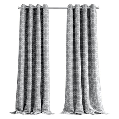 84” Silver Interlock Pattern Window Curtain Panel HomeRoots