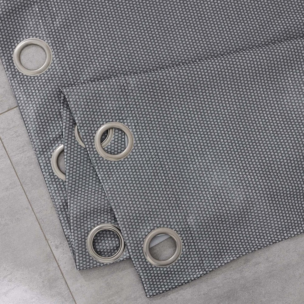 Set of Two 84" Silver Metallic Textured Window Panels HomeRoots