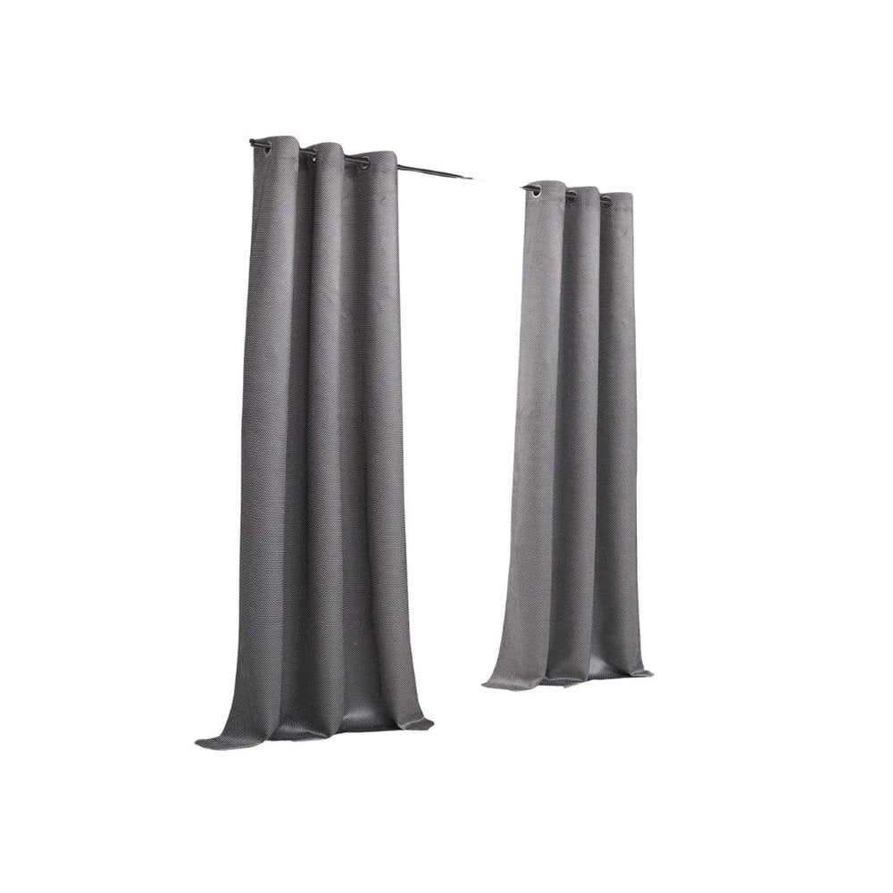 Set of Two 84" Silver Metallic Textured Window Panels HomeRoots