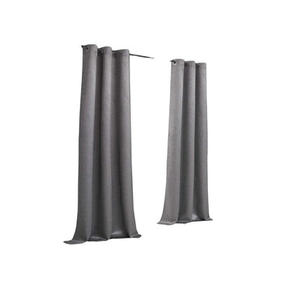 Set of Two 84" Silver Metallic Textured Window Panels HomeRoots