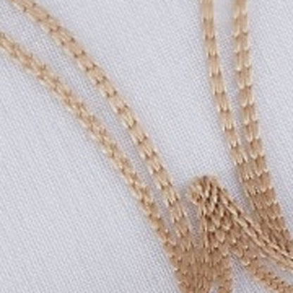 Set of Two 96" Gold and White SemiSheer Curtains HomeRoots
