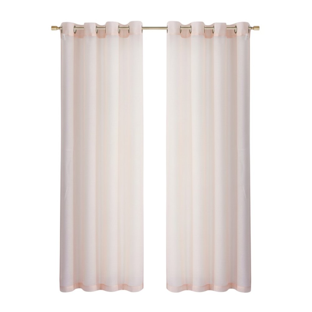 Set of Two 84"  Blush Solid Modern Window Panels HomeRoots