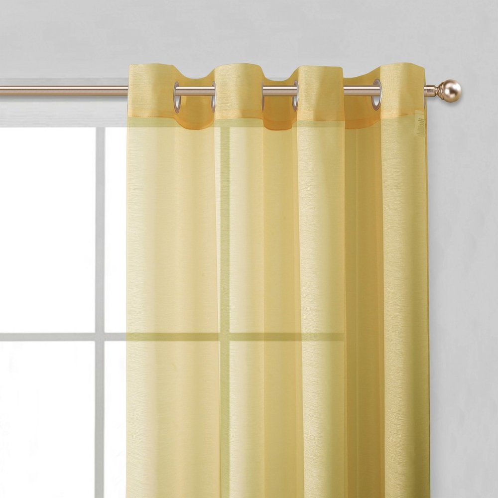 Set of Two 84"  Gold Solid Modern Window Panels HomeRoots