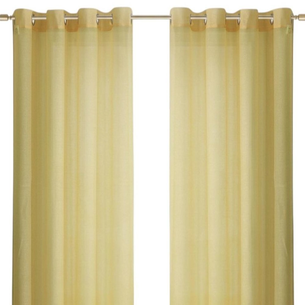 Set of Two 84"  Gold Solid Modern Window Panels HomeRoots
