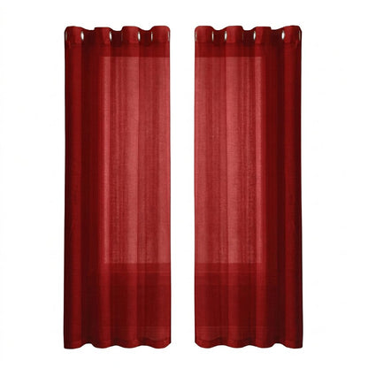 Set of Two 84"  Red Solid Modern Window Panels HomeRoots
