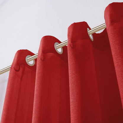 Set of Two 84"  Red Solid Modern Window Panels HomeRoots