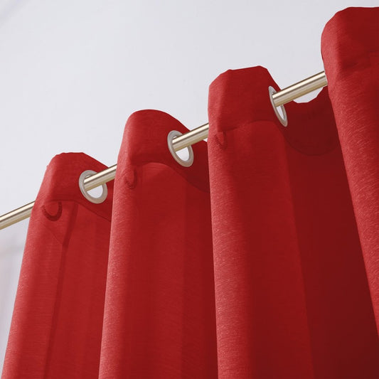 Set of Two 84"  Red Solid Modern Window Panels HomeRoots