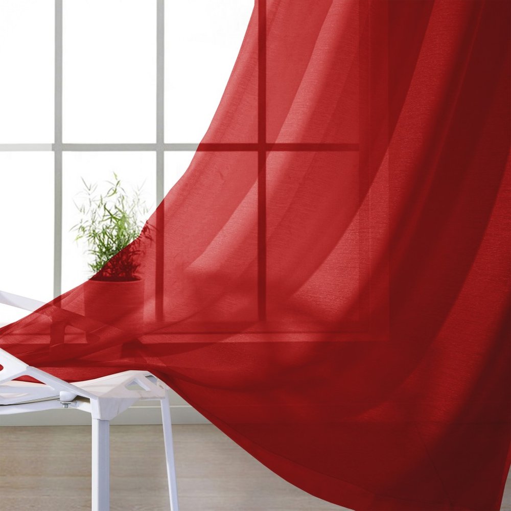 Set of Two 84"  Red Solid Modern Window Panels HomeRoots