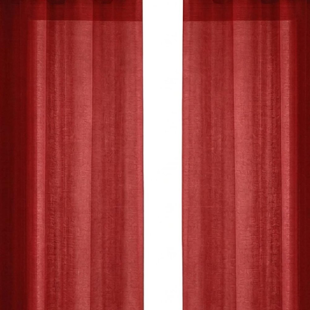 Set of Two 84"  Red Solid Modern Window Panels HomeRoots