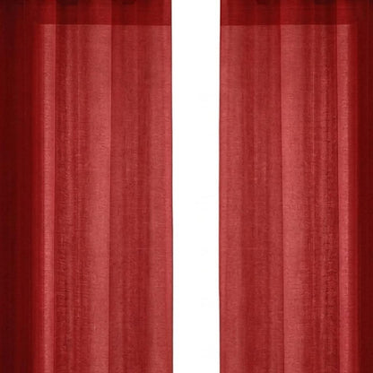 Set of Two 84"  Red Solid Modern Window Panels HomeRoots