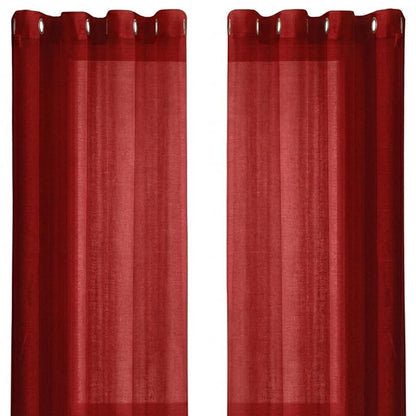 Set of Two 84"  Red Solid Modern Window Panels HomeRoots