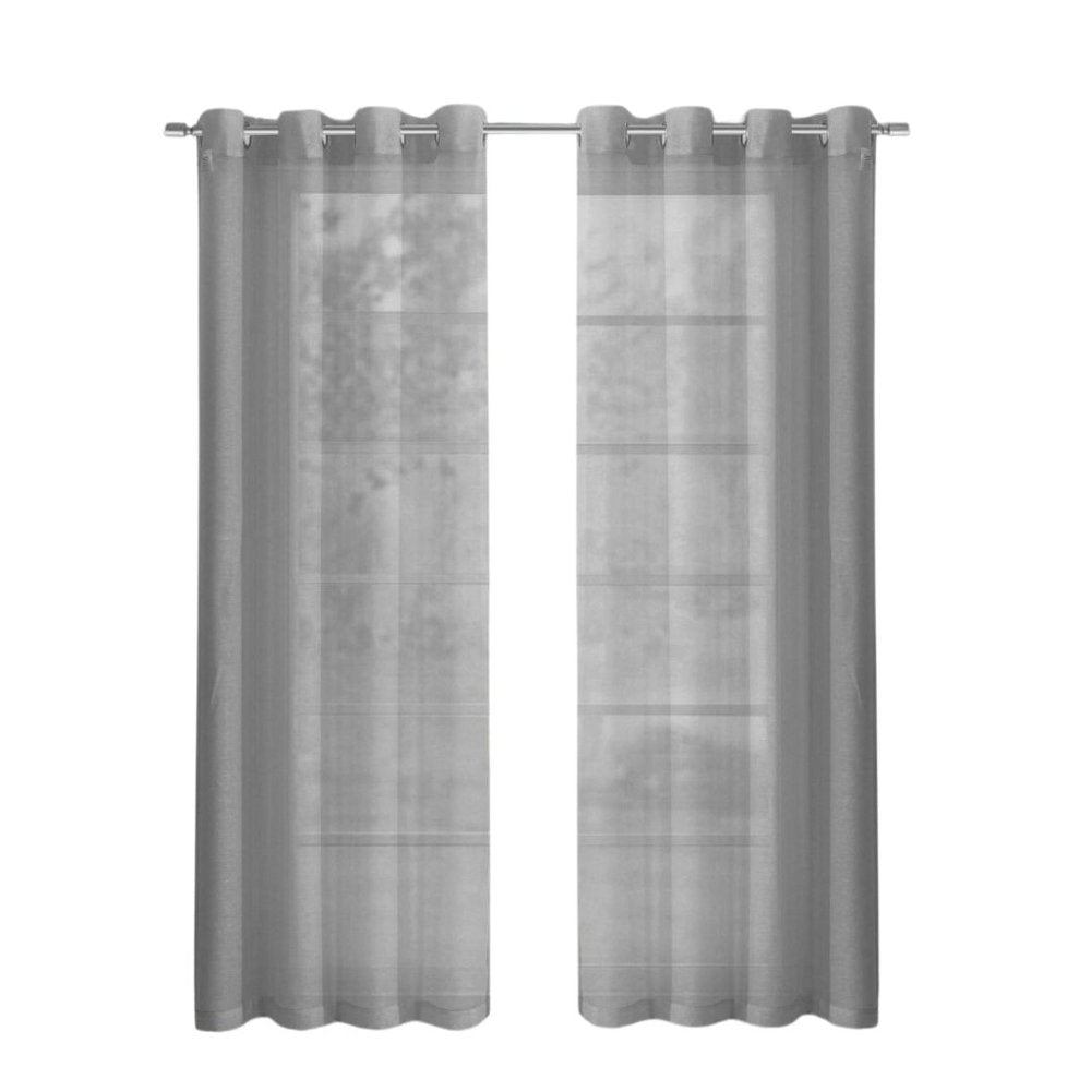 Set of Two 84"  Silver Solid Modern Window Panels HomeRoots