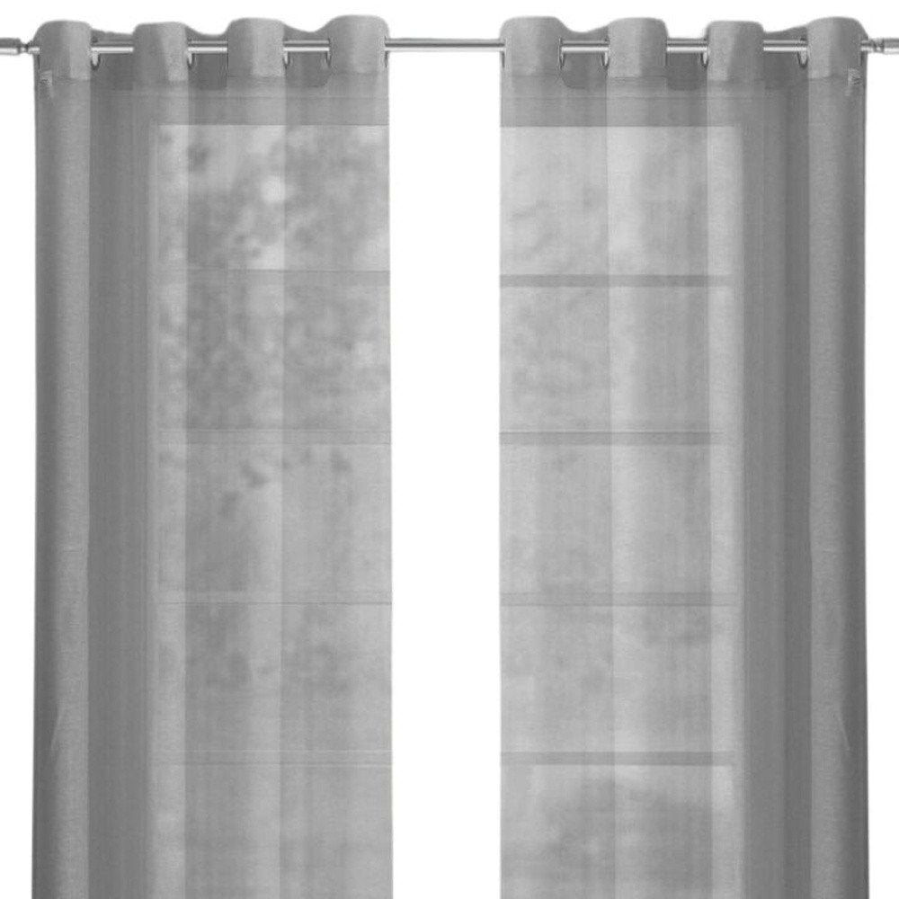 Set of Two 84"  Silver Solid Modern Window Panels HomeRoots