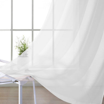 Set of Two 84"  White Solid Modern Window Panels HomeRoots