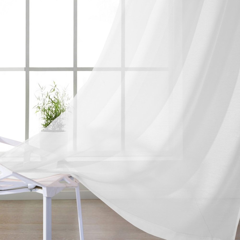 Set of Two 84"  White Solid Modern Window Panels — view 4