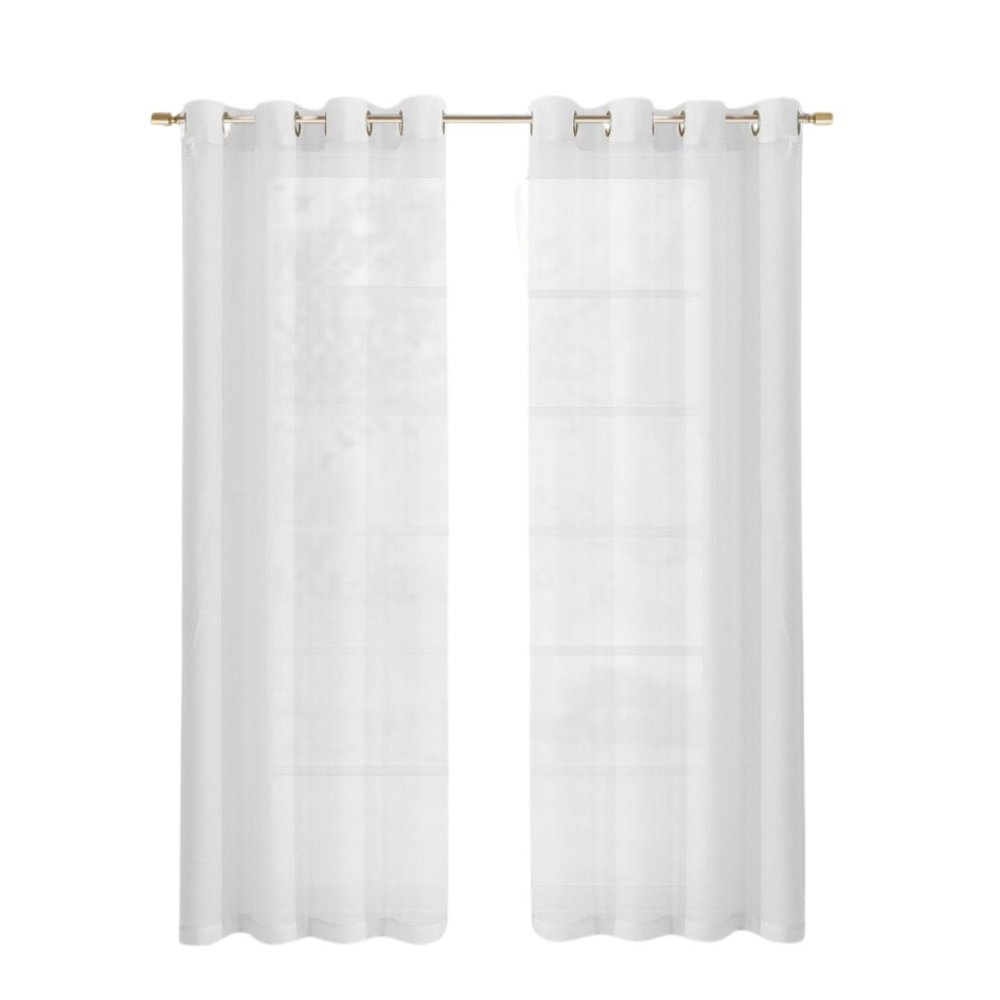 Set of Two 84"  White Solid Modern Window Panels HomeRoots