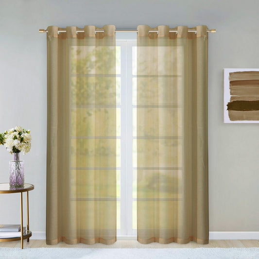 Set of Two 84"  Tan Solid Modern Window Panels HomeRoots