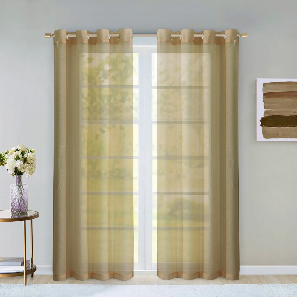 Set of Two 84"  Tan Solid Modern Window Panels HomeRoots
