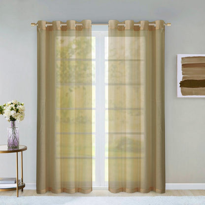 Set of Two 84"  Tan Solid Modern Window Panels HomeRoots