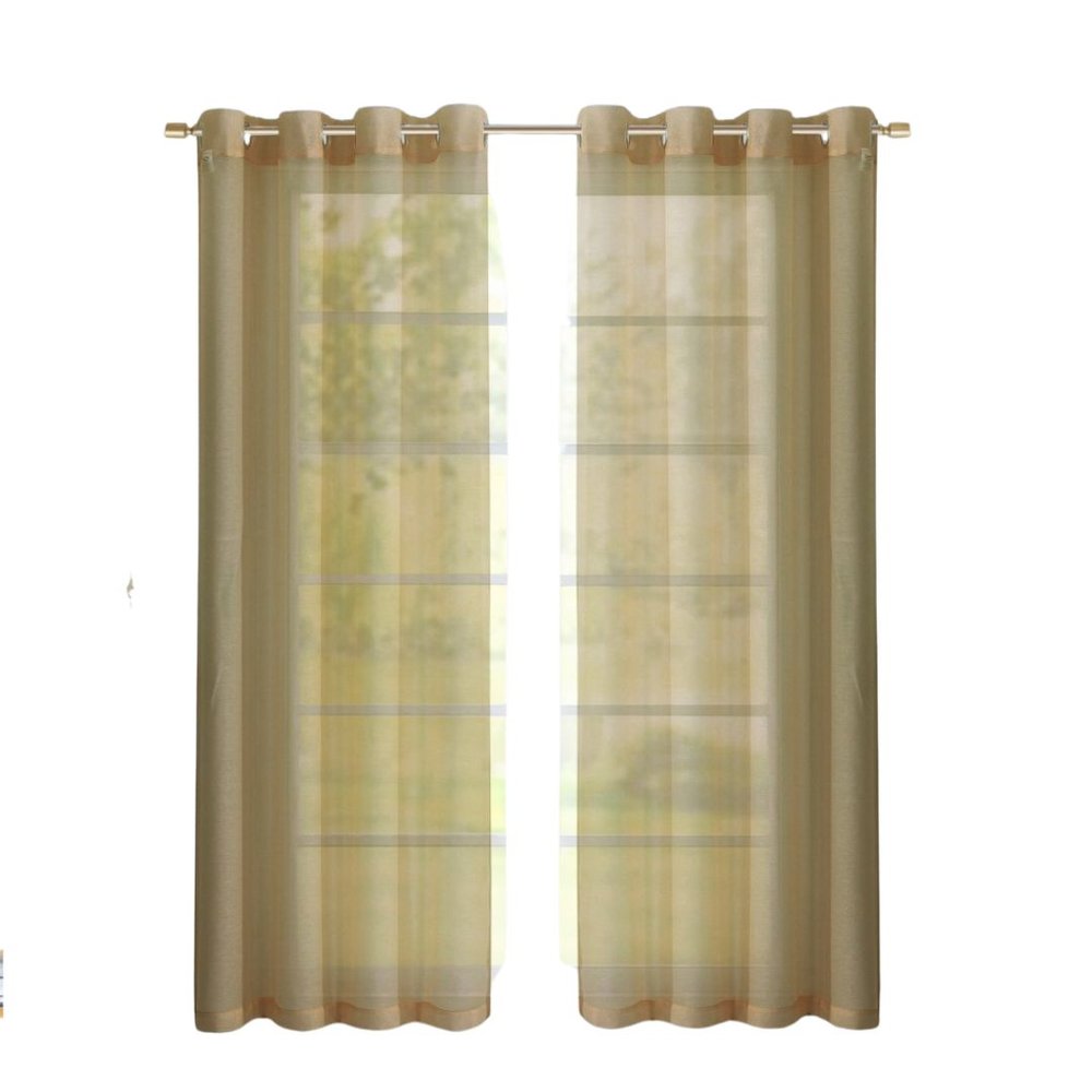 Set of Two 84"  Tan Solid Modern Window Panels — view 7