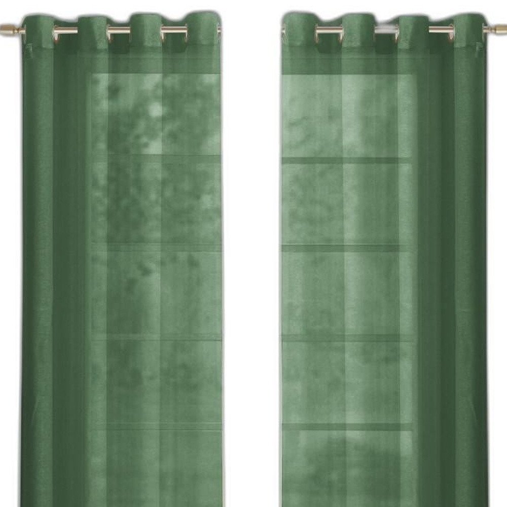 Set of Two 84"  Sage Solid Modern Window Panels HomeRoots