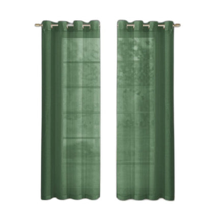 Set of Two 84"  Sage Solid Modern Window Panels HomeRoots