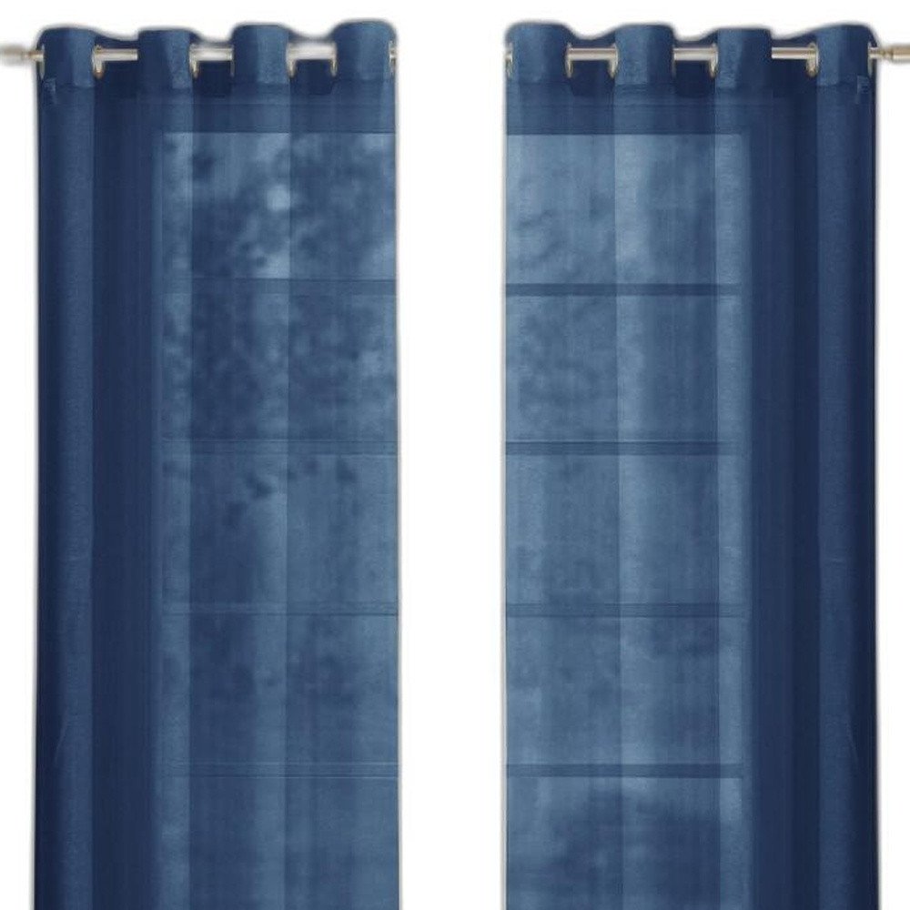 Set of Two 84"  Blue Solid Modern Window Panels HomeRoots