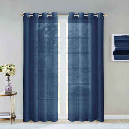 Set of Two 84"  Blue Solid Modern Window Panels HomeRoots
