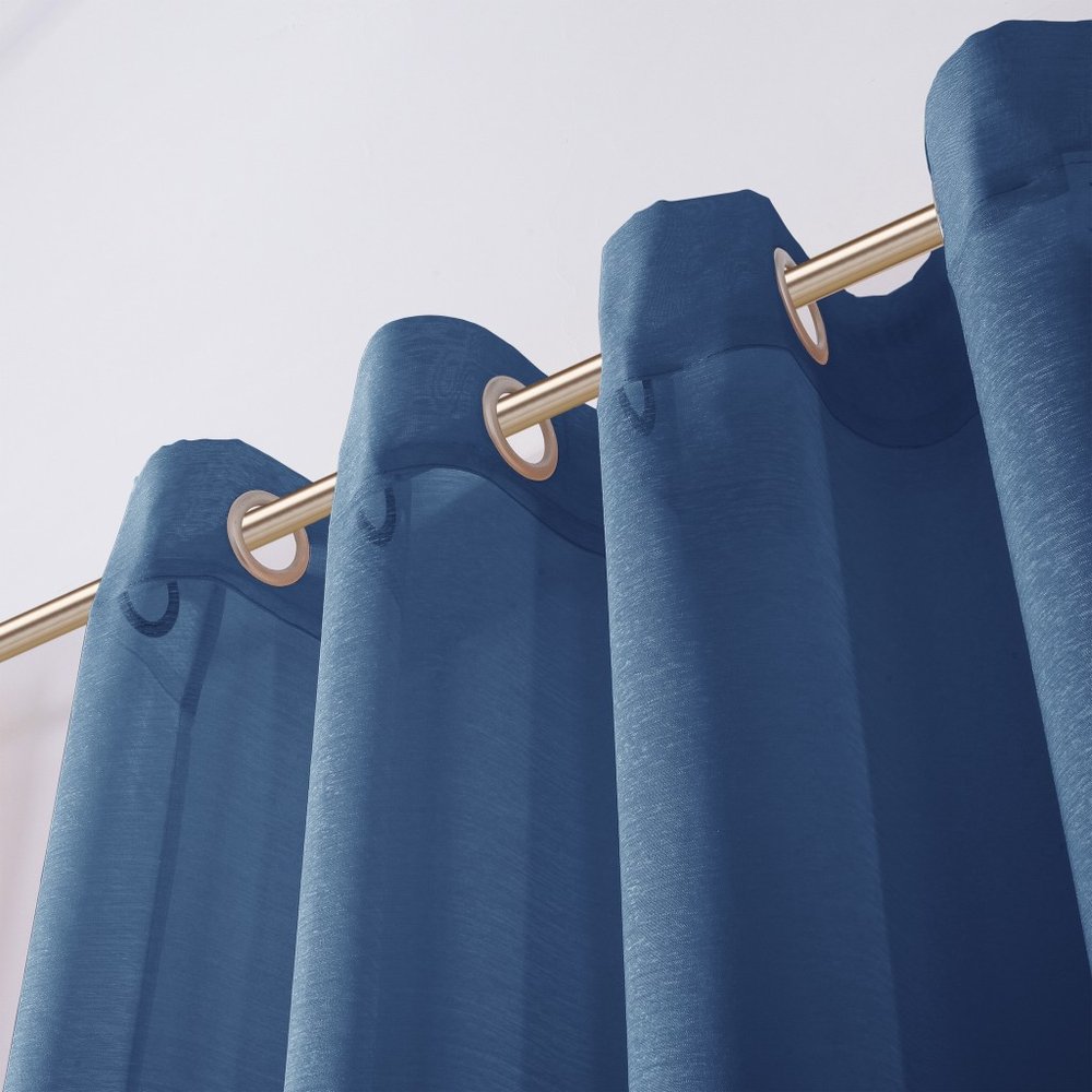 Set of Two 84"  Blue Solid Modern Window Panels HomeRoots