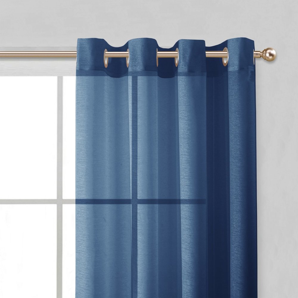 Set of Two 84"  Blue Solid Modern Window Panels HomeRoots