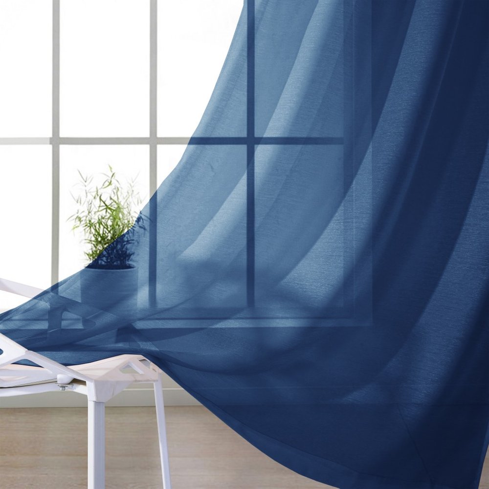 Set of Two 84"  Blue Solid Modern Window Panels HomeRoots