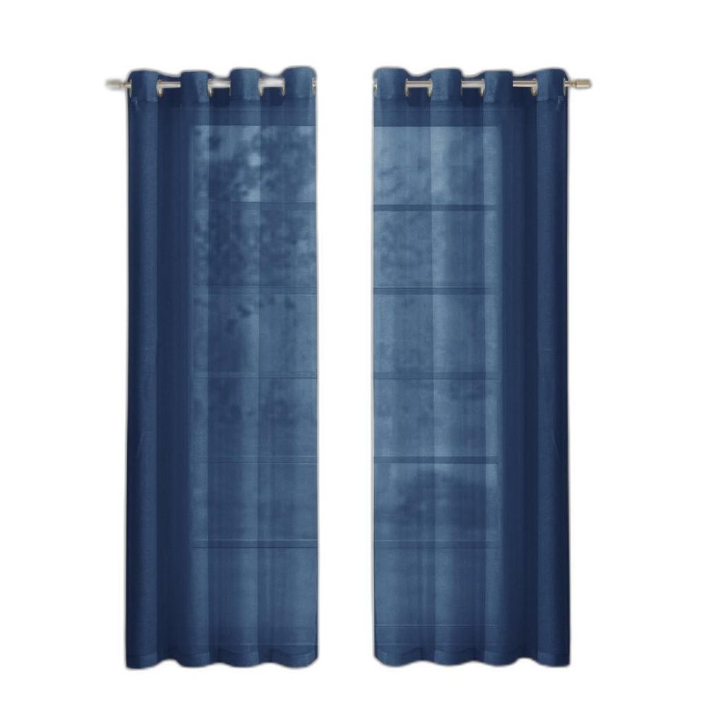 Set of Two 84"  Blue Solid Modern Window Panels HomeRoots