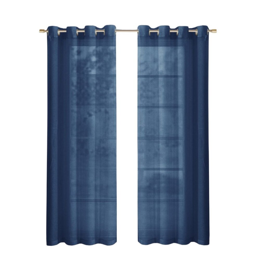 Set of Two 84"  Blue Solid Modern Window Panels HomeRoots