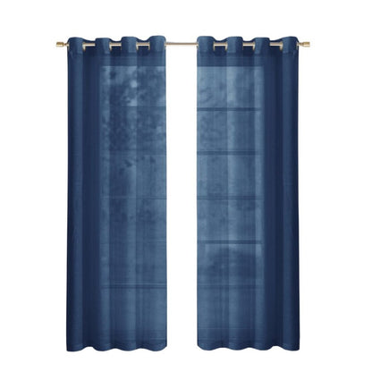 Set of Two 84"  Blue Solid Modern Window Panels HomeRoots