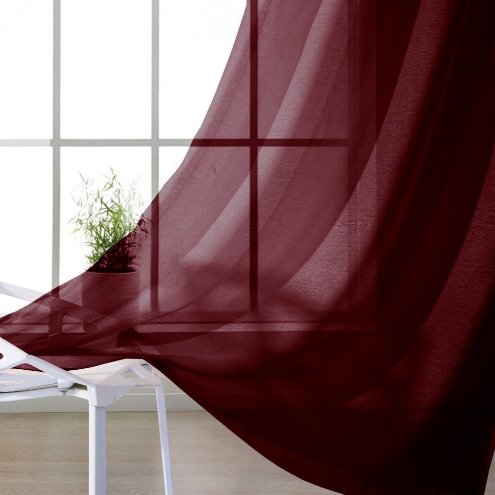 Set of Two 84"  Burgundy Solid Modern Window Panels HomeRoots