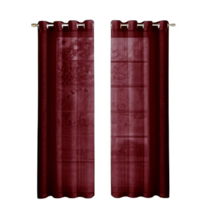 Set of Two 84"  Burgundy Solid Modern Window Panels HomeRoots
