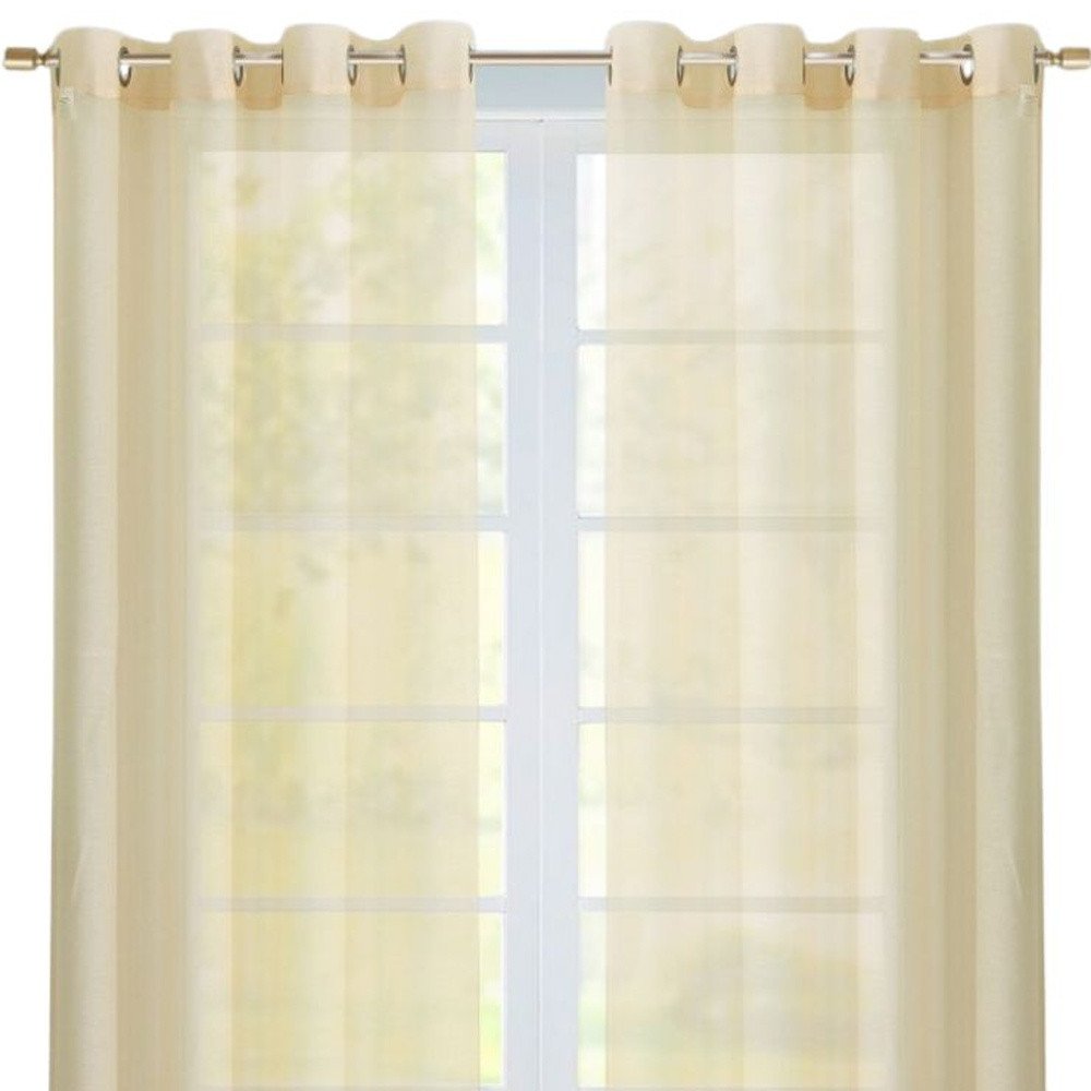Set of Two 84"  Beige Solid Modern Window Panels HomeRoots