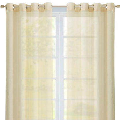 Set of Two 84"  Beige Solid Modern Window Panels HomeRoots