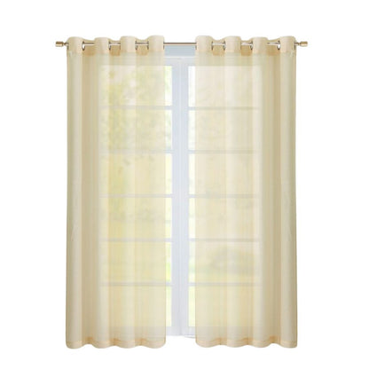 Set of Two 84"  Beige Solid Modern Window Panels HomeRoots