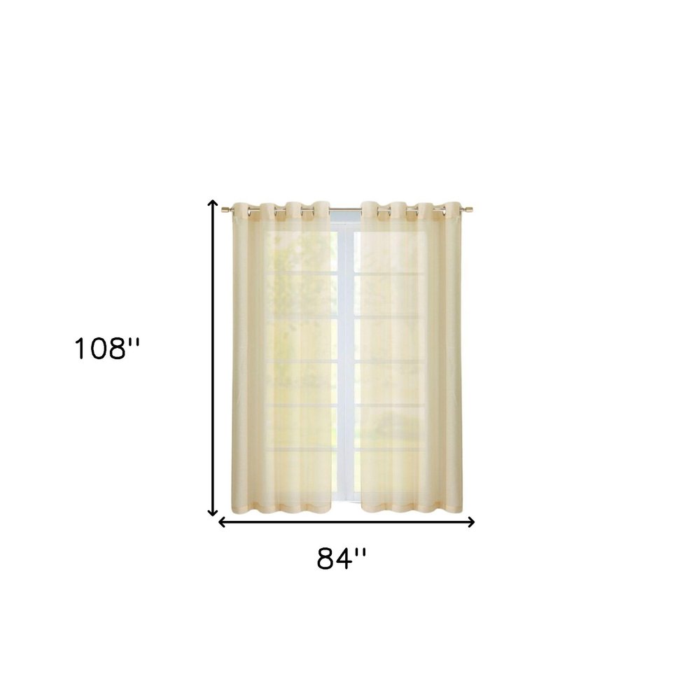 Set of Two 84"  Beige Solid Modern Window Panels HomeRoots