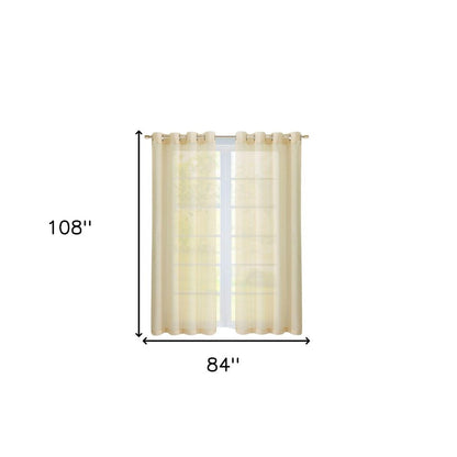 Set of Two 84"  Beige Solid Modern Window Panels HomeRoots