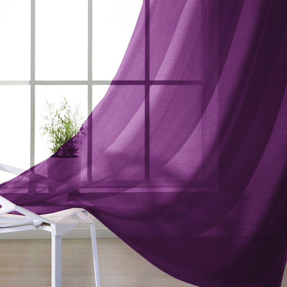 Set of Two 84"  Purple Solid Modern Window Panels HomeRoots