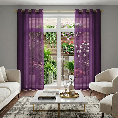 Set of Two 84"  Purple Solid Modern Window Panels HomeRoots