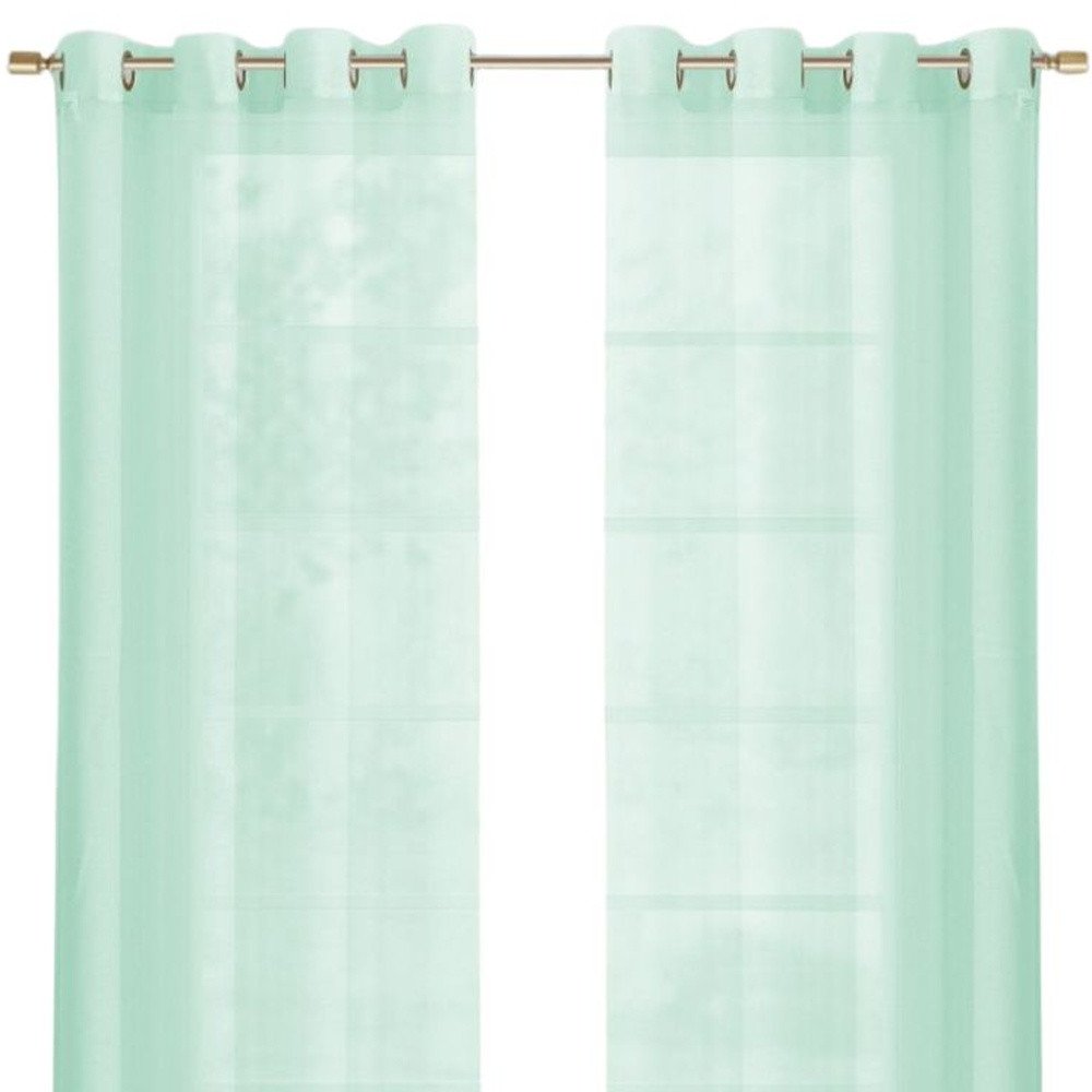 Set of Two 84"  Aqua Solid Modern Window Panels HomeRoots