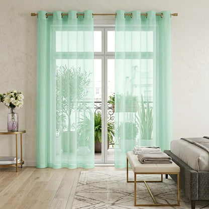 Set of Two 84"  Aqua Solid Modern Window Panels HomeRoots