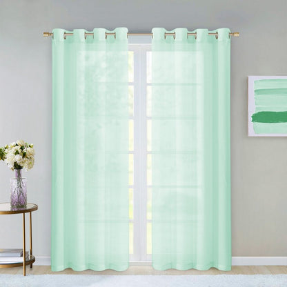 Set of Two 84"  Aqua Solid Modern Window Panels HomeRoots