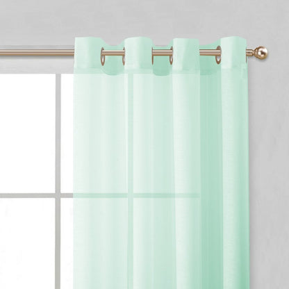 Set of Two 84"  Aqua Solid Modern Window Panels HomeRoots