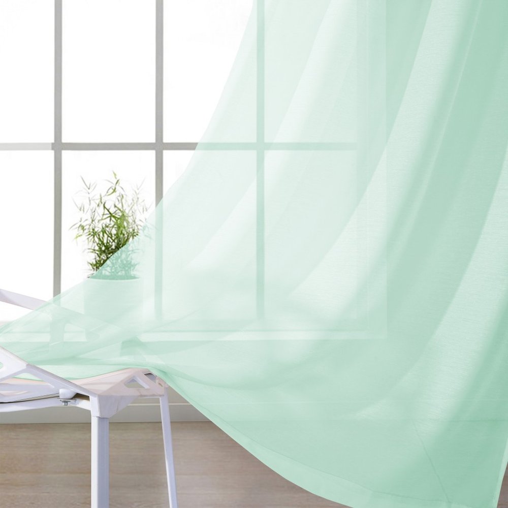 Set of Two 84"  Aqua Solid Modern Window Panels HomeRoots